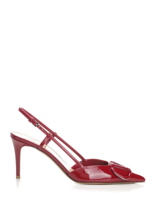 Sling Back | Vlogo Signature | T. 80 | Vernice/Leather Logo Pumps Red