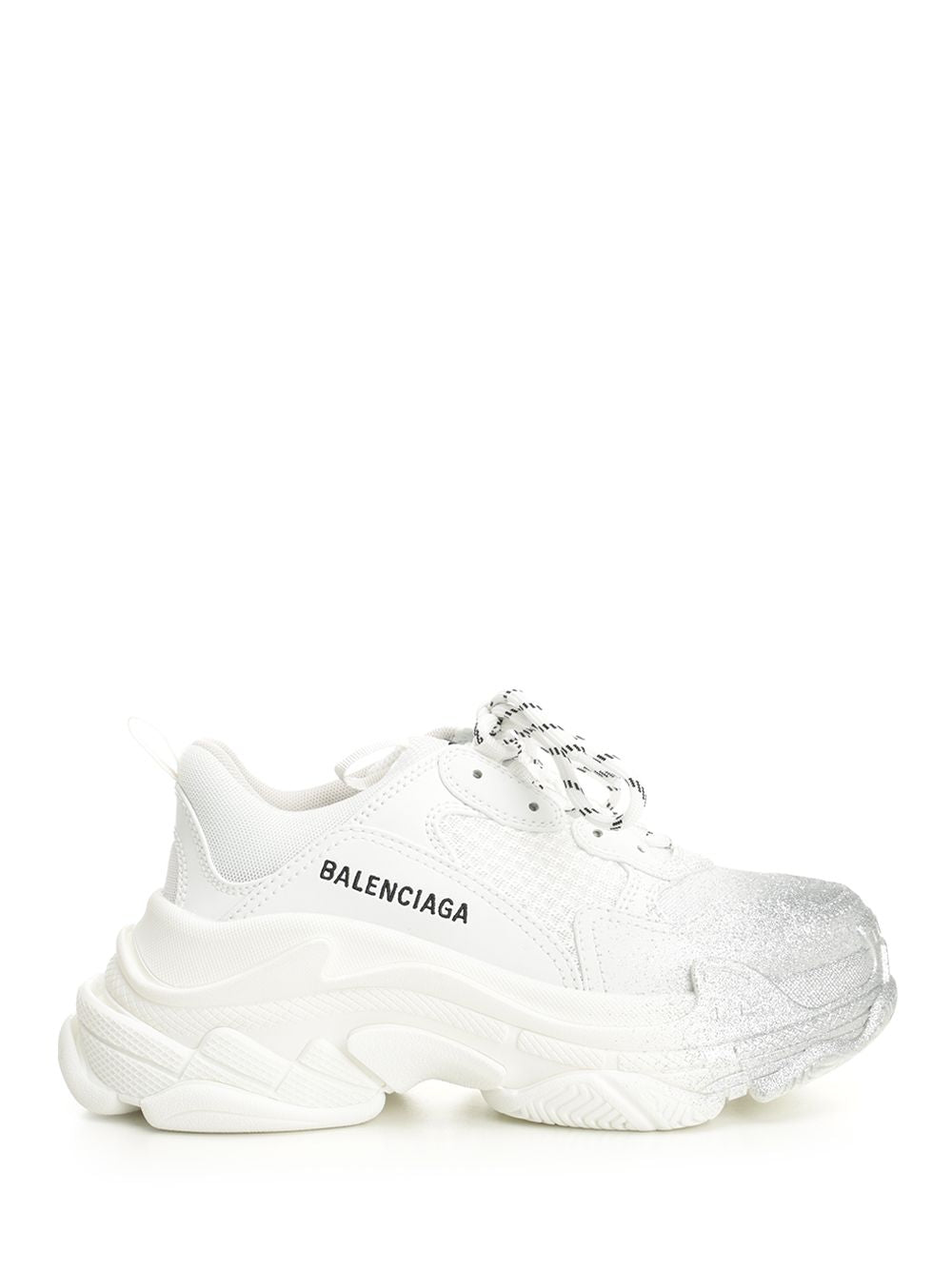 Balenciaga Triple S Glitter Spray Sneakers - White | 87e45cf9380c1541f1df7d16e690bd18d5a989e2