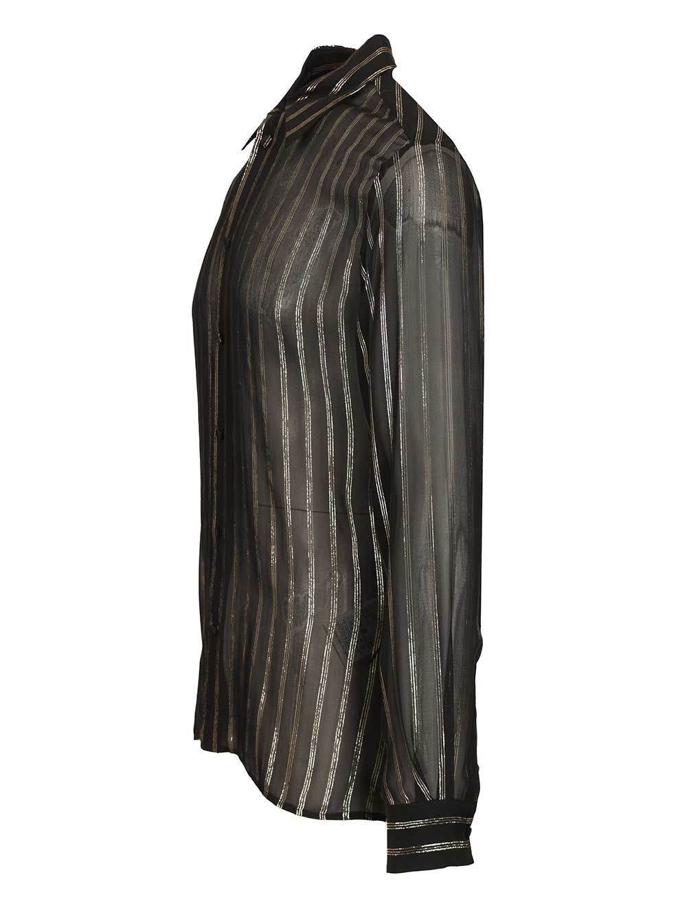 Valentino Garavani Valentino Silk And Lurex Chiffon Shirt Shirts - Black | abe6dc88aa482375623dbbd1f71d730701bc61b5