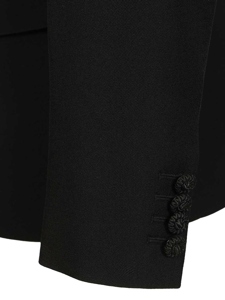 Valentino Garavani Virgin Wool Blazer With Belt Jackets - Black | 1fdd867e77b82b9e65d890d51c4d26e48294e70d