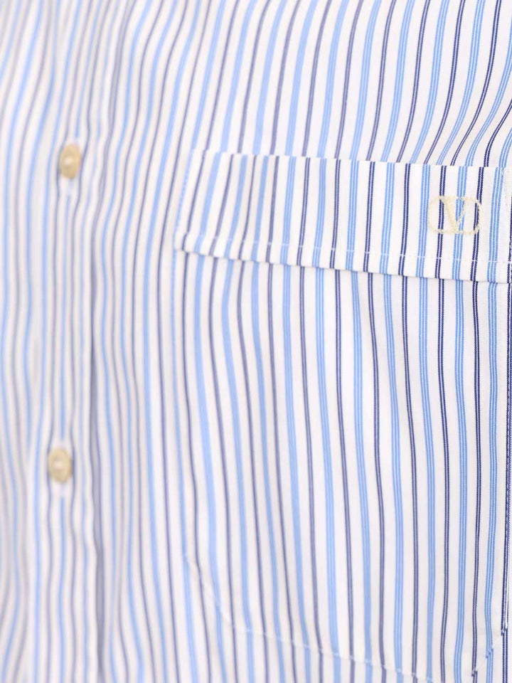 Valentino Garavani Striped Cotton Button-Down Shirt Shirts - Light blue | 334e5a0be6bb4fe51f56eab686ddcf74e14fa0ee