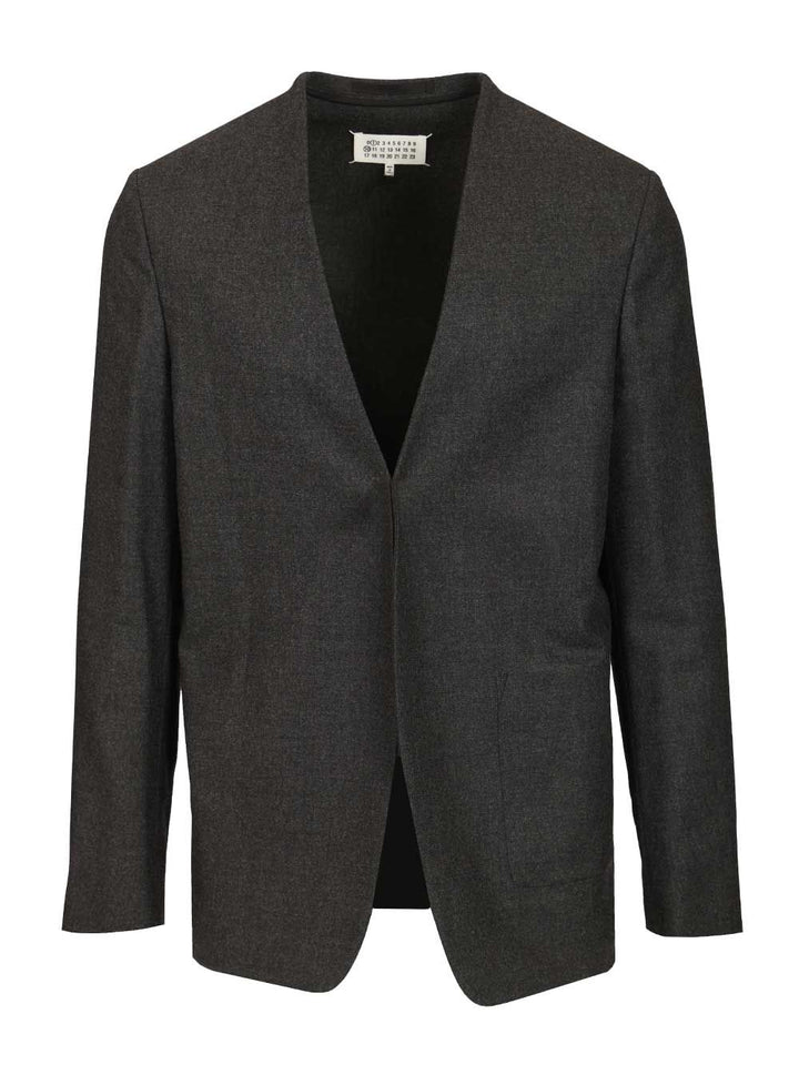 Maison Margiela Minimal Wool Jacket Jackets - Grey | dcabdc966e7025fe5ff9bc25acd0f3e64b7fad6b
