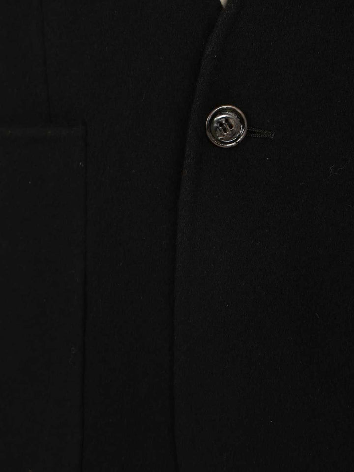 Mm6 Maison Margiela Single-Breasted Wool Jacket Jackets - Black | 63fe2408833b8a426f708c78258377c5ef8e5533