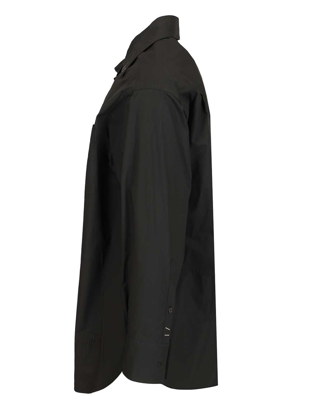 Mm6 Maison Margiela Long-Sleeved Cotton Shirt Shirts - Black | 216015603429e16a82997dbd4fcdfc4ea7e1d3c4