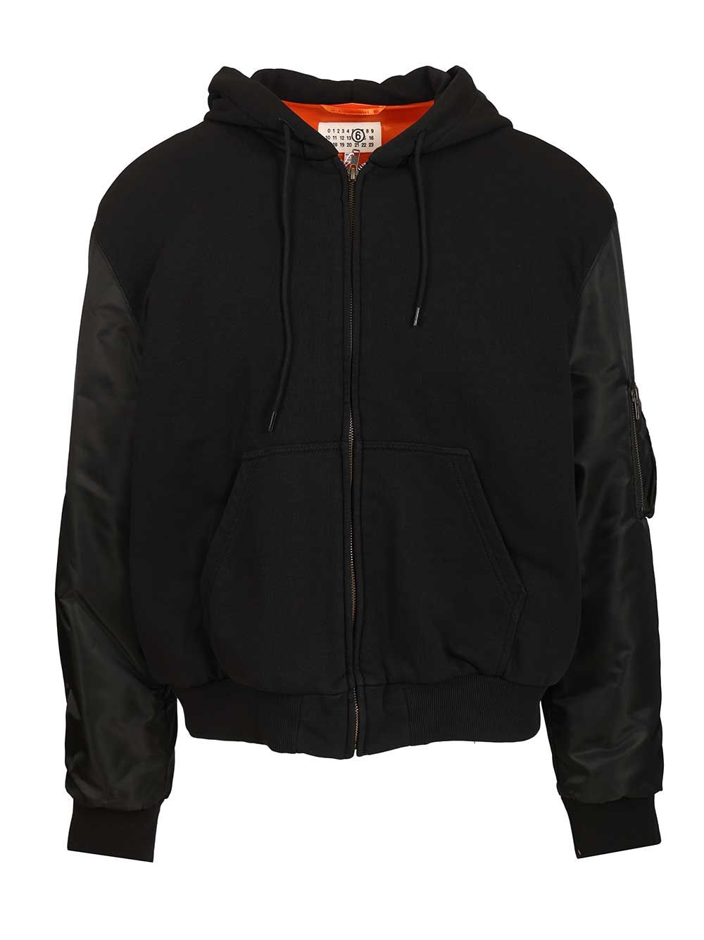 Mm6 Maison Margiela Hooded Jacket Jackets - Black | 9bff0876dec16784410dba7aa03eca2d63154f05