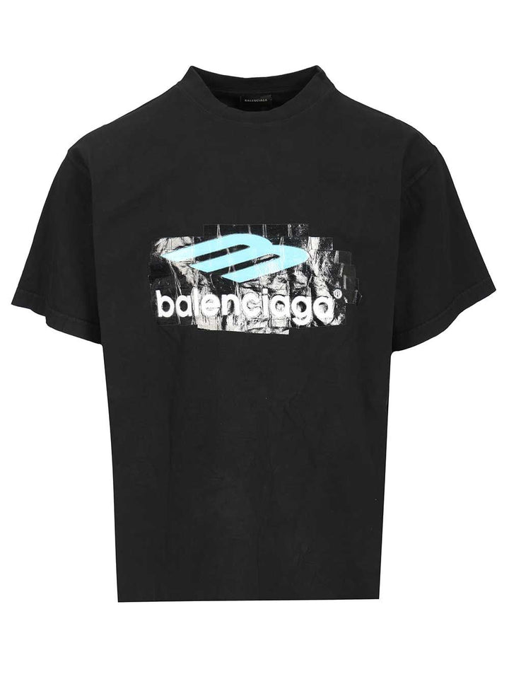 Balenciaga Oversized T-Shirt - Blue | e523983fcdcb02803a6912757e9903e4027a8b63