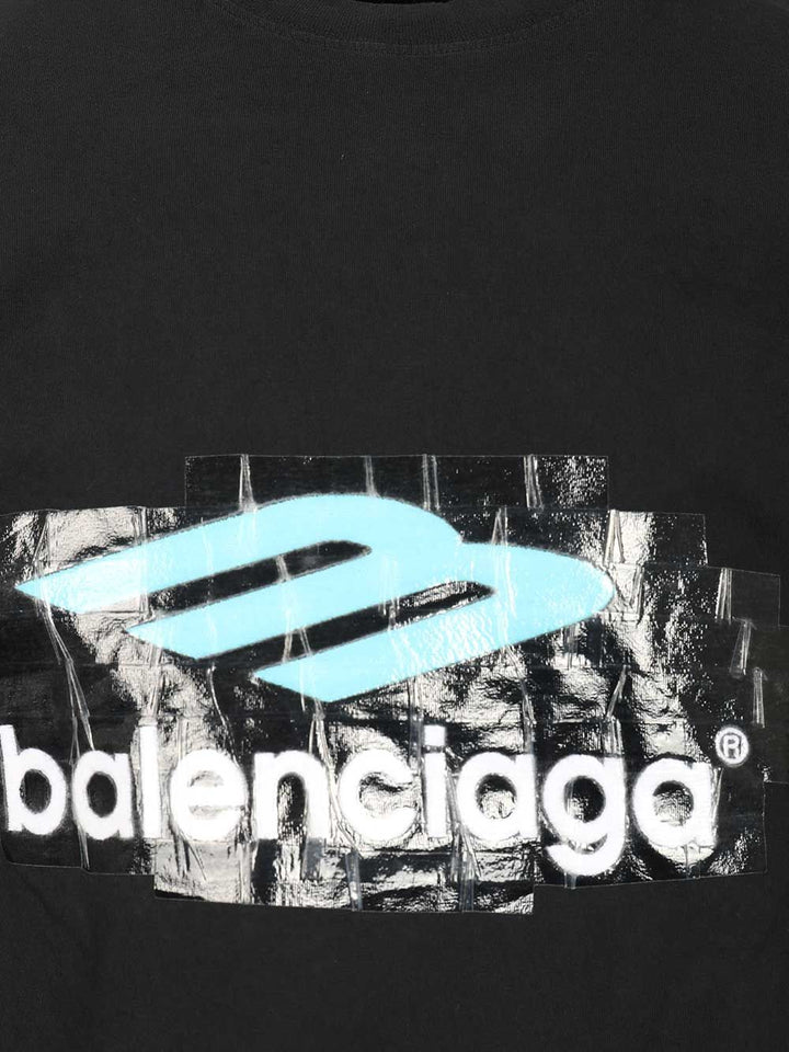 Balenciaga Oversized T-Shirt - Blue | 0737a85d38bf7d12ea25f7aa360271691ffb85c7