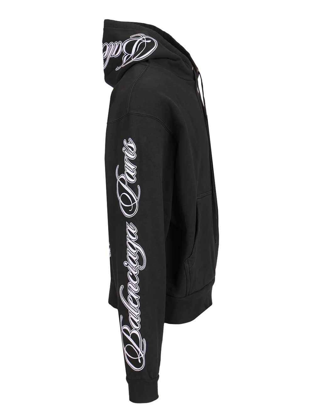 Balenciaga Cursive Oversized Hoodie Sweatshirts - Black | cd7d3cfc23a4b68d41dfd1ba7271267e27a931ff