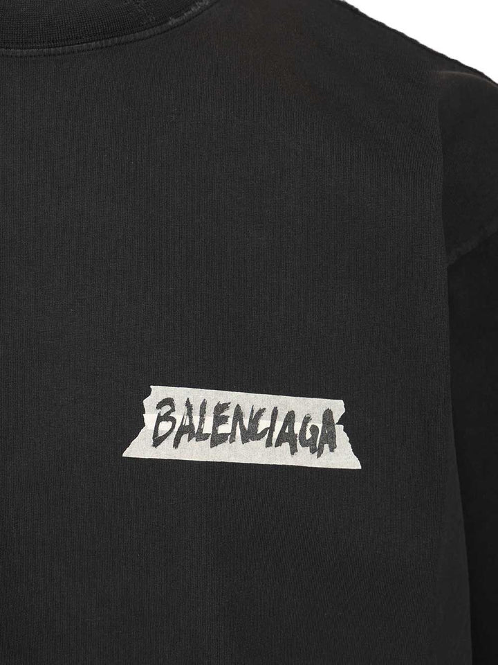 Balenciaga Masking Tape T-Shirt - Black | da621b75822de46a36b41cb43abe277802aad92b
