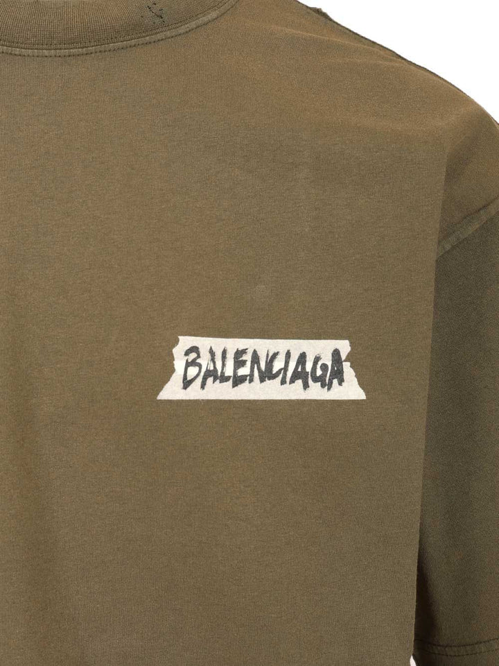Balenciaga Masking Tape T-Shirt - Green | a6418bc8b06b9a512ea393c652f7bf8887e47a9d