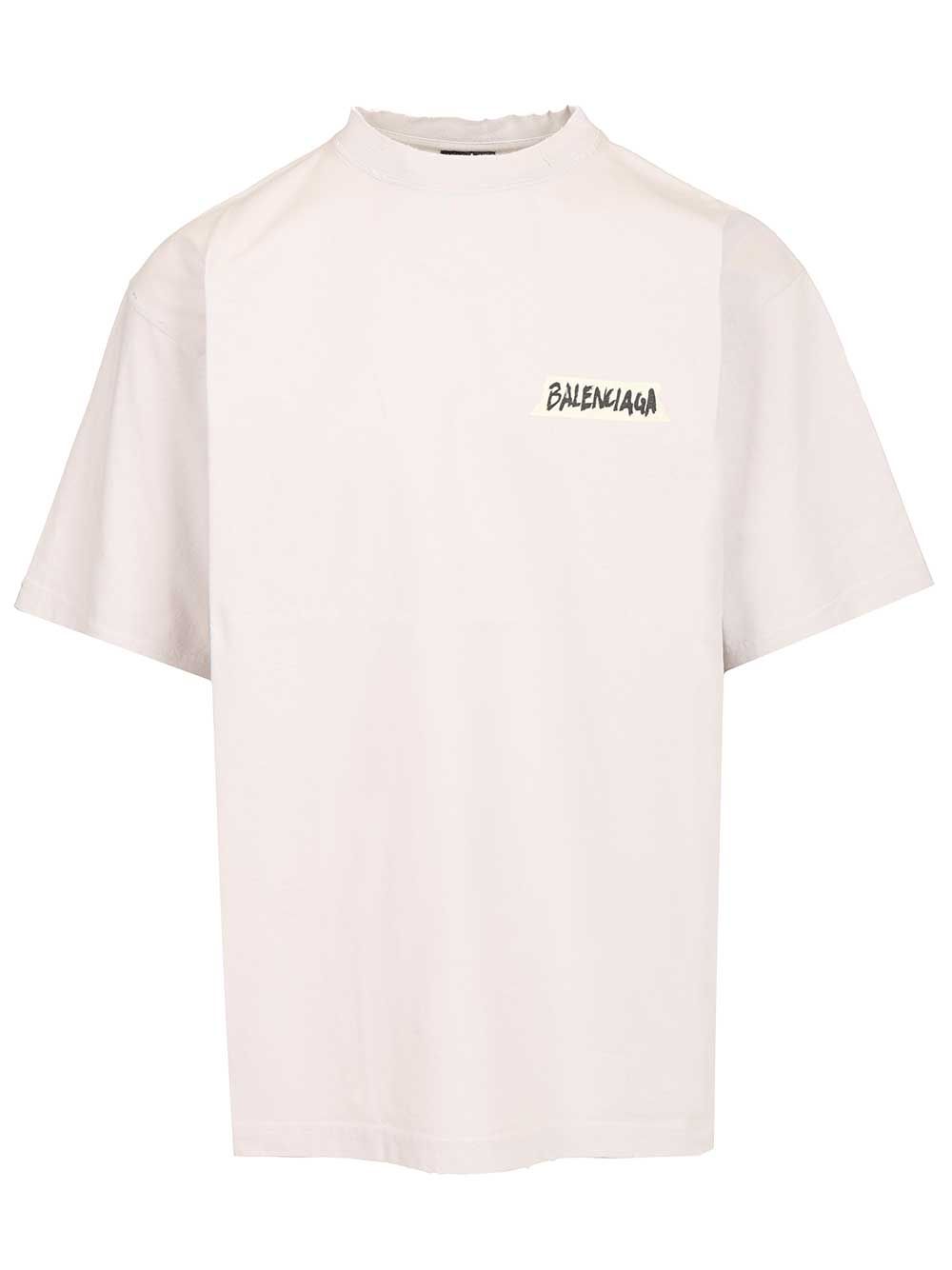 Balenciaga Masking Tape T-Shirt - White | cc122183994c86e3136d6b4a6a62f1909b29f3ca
