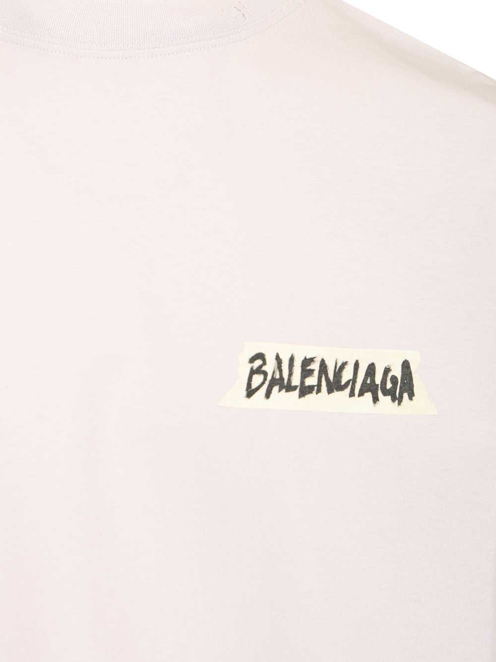 Balenciaga Masking Tape T-Shirt - White | 63ddabfe58f082d1ab58710488a85d4885bfd8c8