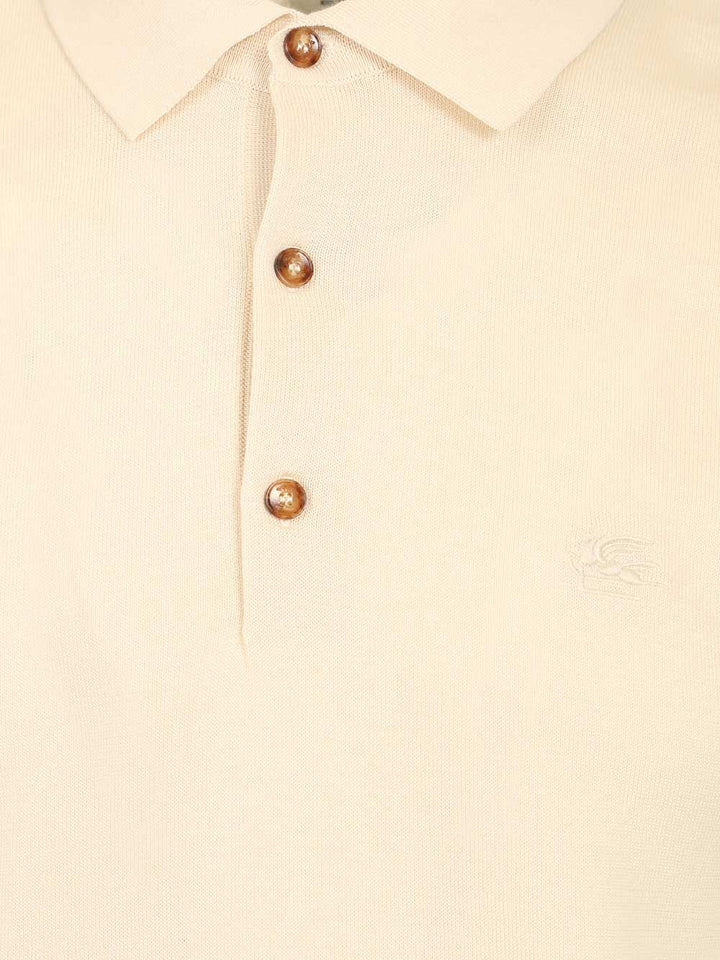 Etro Cotton Knit Polo Shirt Knitwear - White | 3738723f7ae3c4ec9aeaba2212473704fca6572b