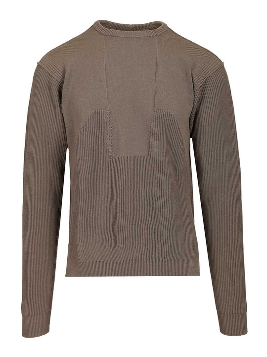 Crew Neck Wool Sweater Knitwear Beige