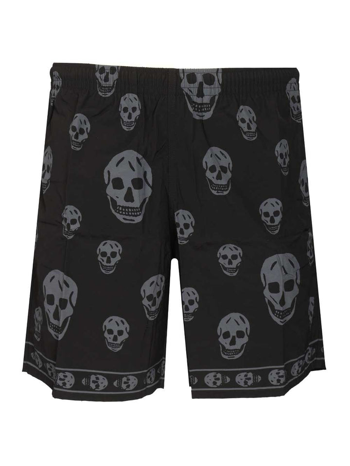 Mcqueen Swim Shorts With Skull Motif Trousers - Black | 9c677995f7377fd34bb4cda8153128d447988ba8