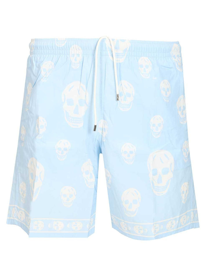Mcqueen Swim Shorts With Skull Motif Trousers - Light blue | 5fb85fc23f47b976d7b114f17a5f93d76dd0860f