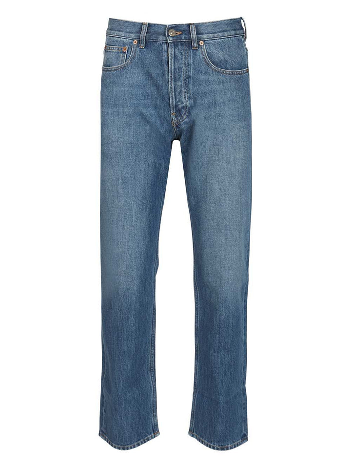 Valentino Garavani Straight Leg Jeans - Blue | 328e8fd0a2277e8ecee715fe2f95a5a5810394b4