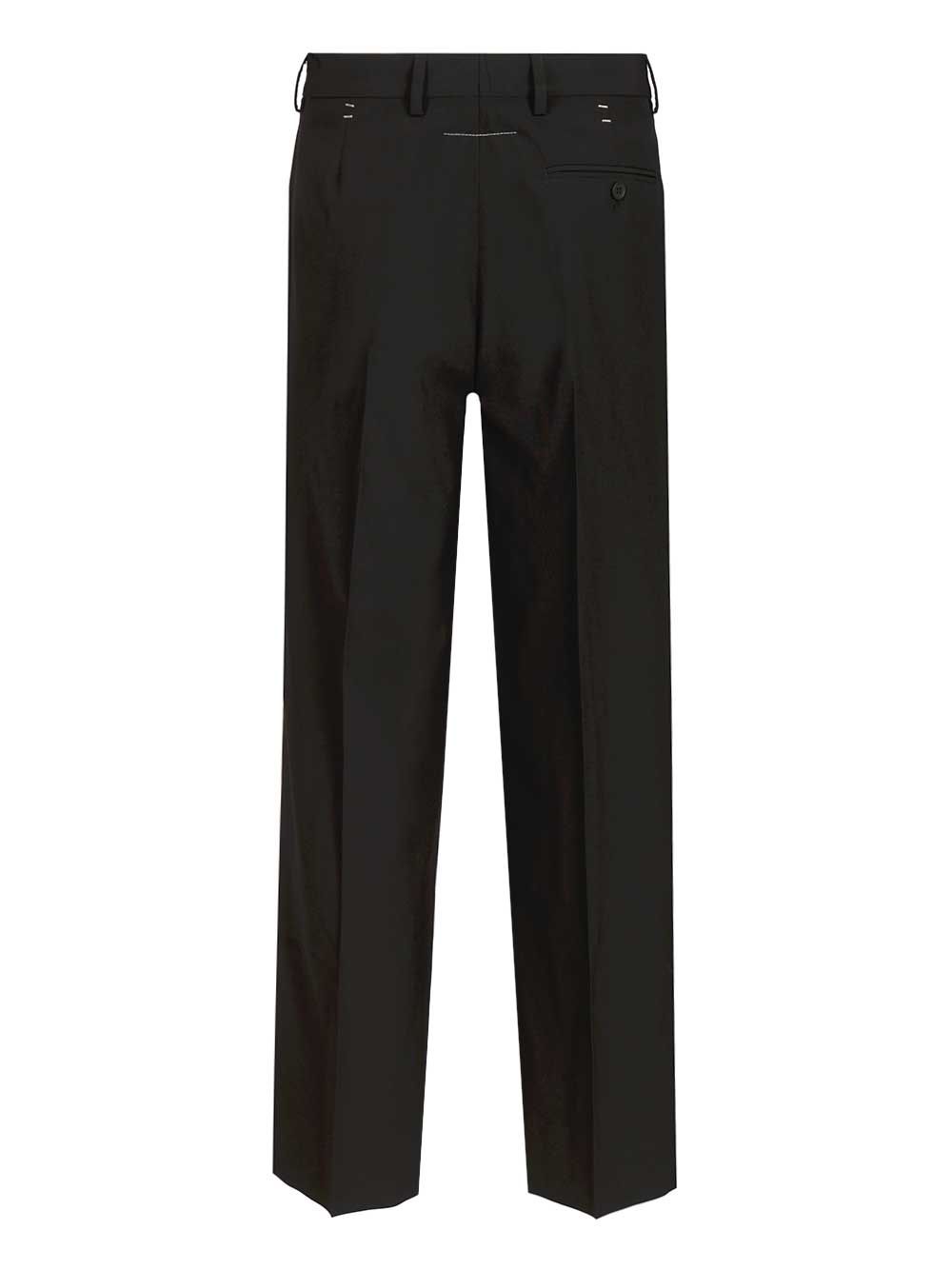 Mm6 Maison Margiela Wool  With Staples Trousers - Black | 4a6902f95746bec148c2e574b0602f8f539269ae