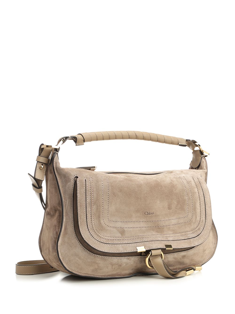 Chloe' Marcie Handbags - Beige | c0c74dd3d1b4c93315437886c727582fed0bdb01