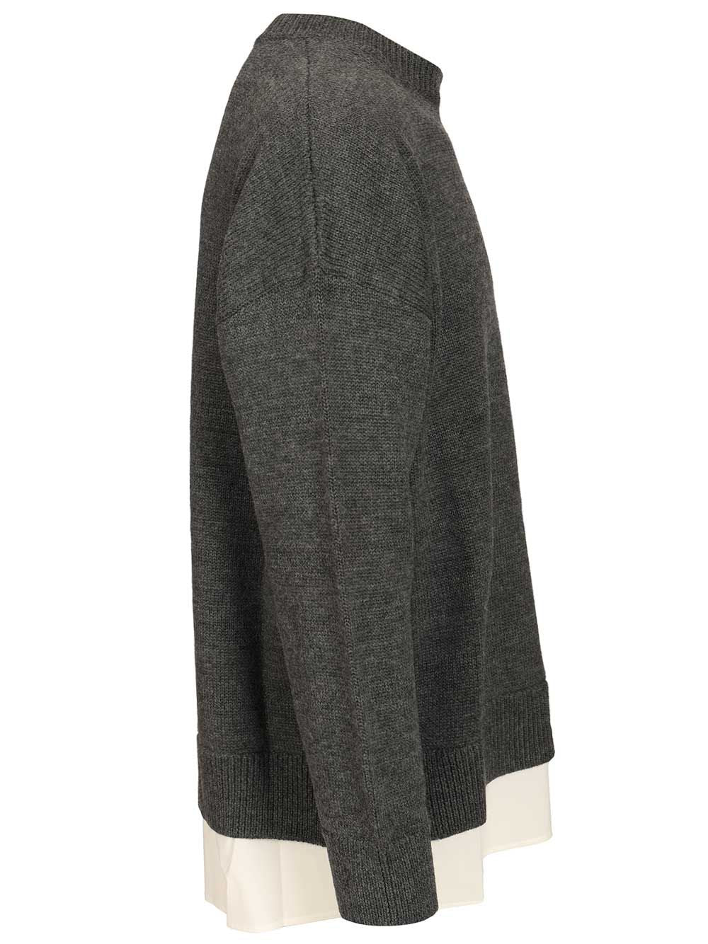 Mm6 Maison Margiela Two-In-One College-Style Sweater Sweatshirts - Grey | 18638bc62cbe74f0004d5dcac8c95560aea38903