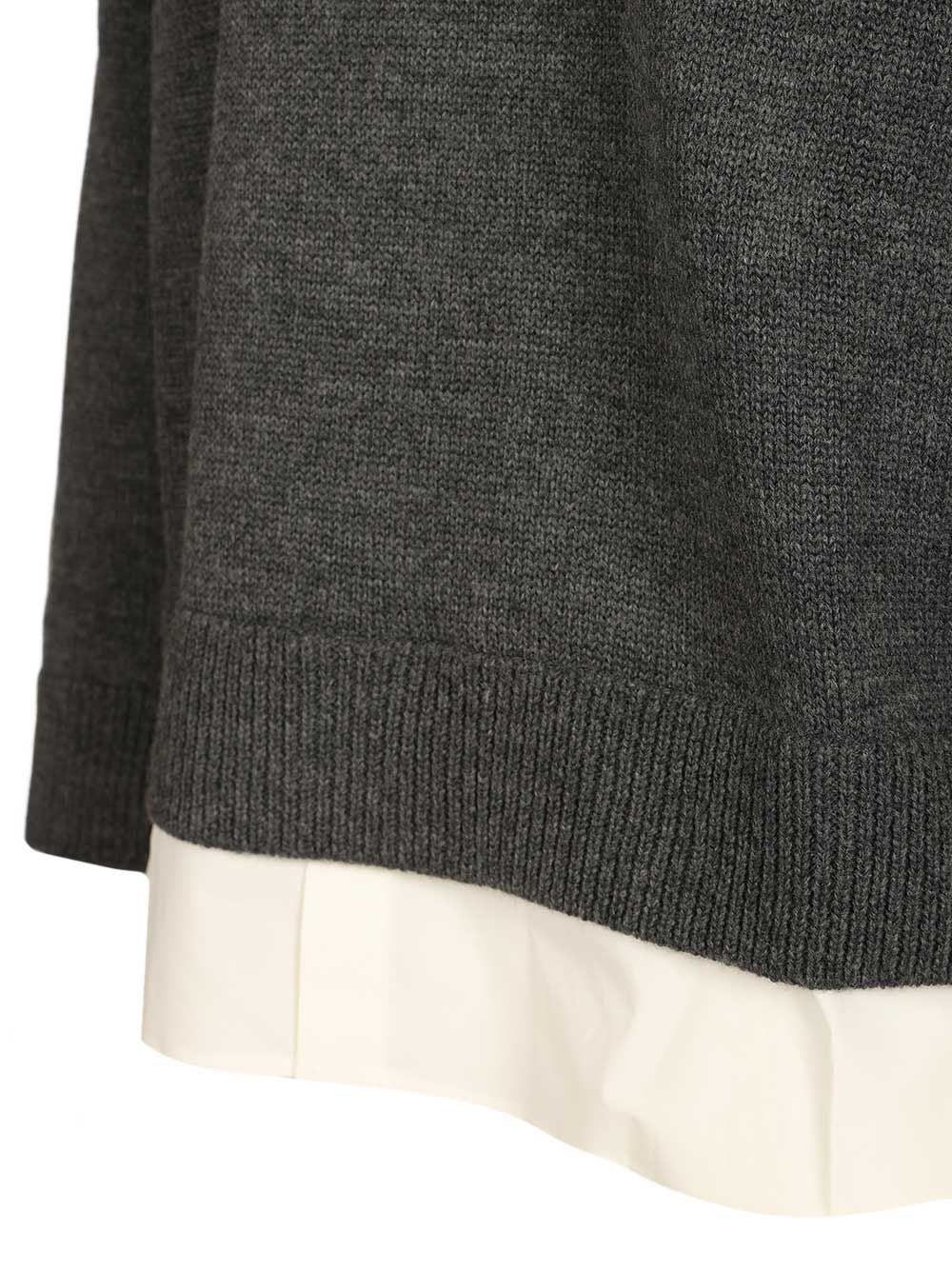 Mm6 Maison Margiela Two-In-One College-Style Sweater Sweatshirts - Grey | a3f7ff78d0c181359f1fbef9bd0a7777aeca36fe