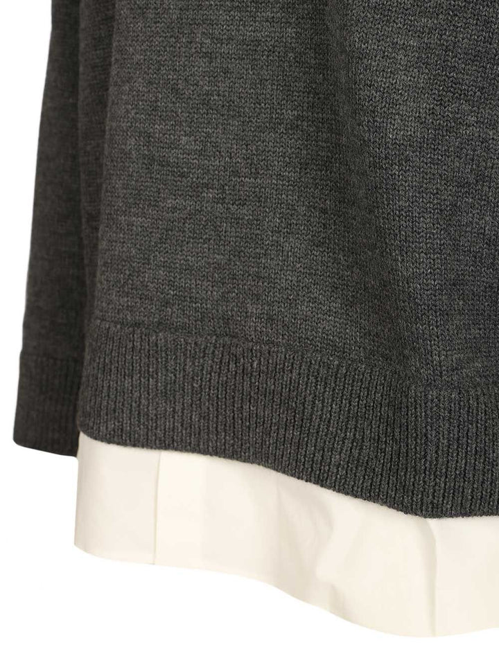 Mm6 Maison Margiela Two-In-One College-Style Sweater Sweatshirts - Grey | a3f7ff78d0c181359f1fbef9bd0a7777aeca36fe