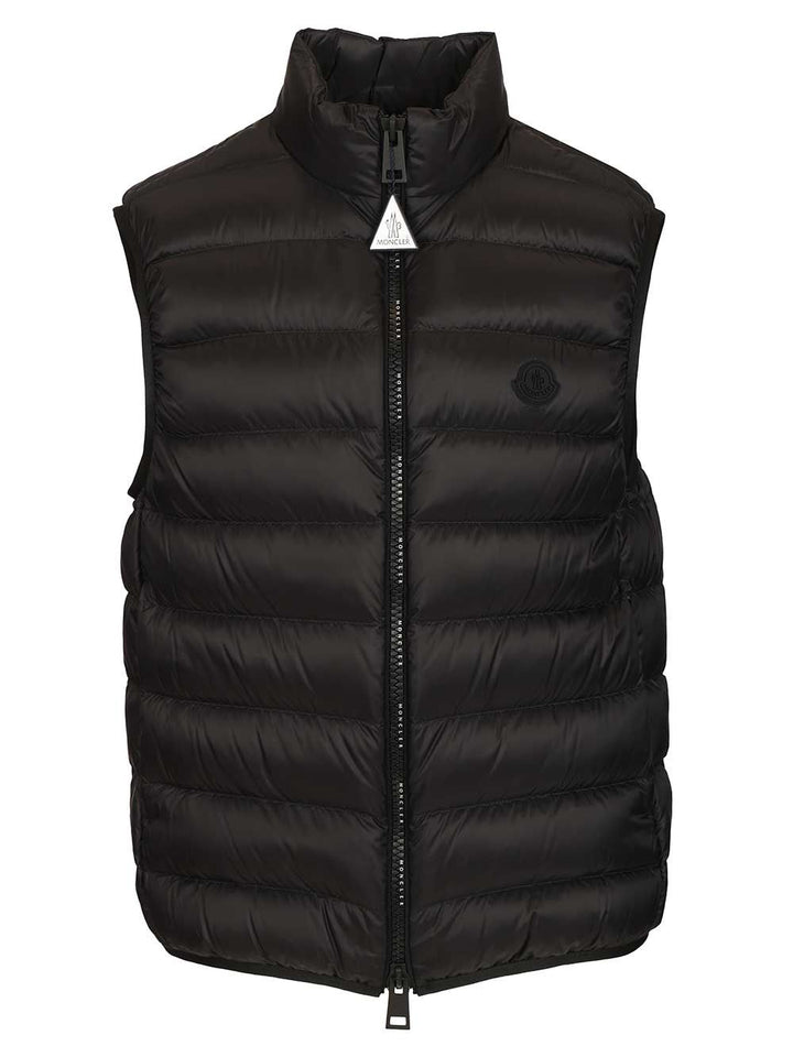 Moncler Deneb Down Padded Vest Coats - Black | 827cbaff68d8a7b6832088c4c5243300d2fe7257