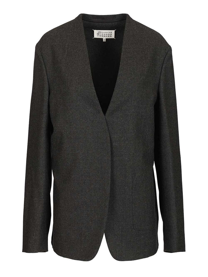 Maison Margiela Minimal Wool Jacket Jackets - Grey | 055c208de3135e6ab75934307fd4e78bc4f77e9f