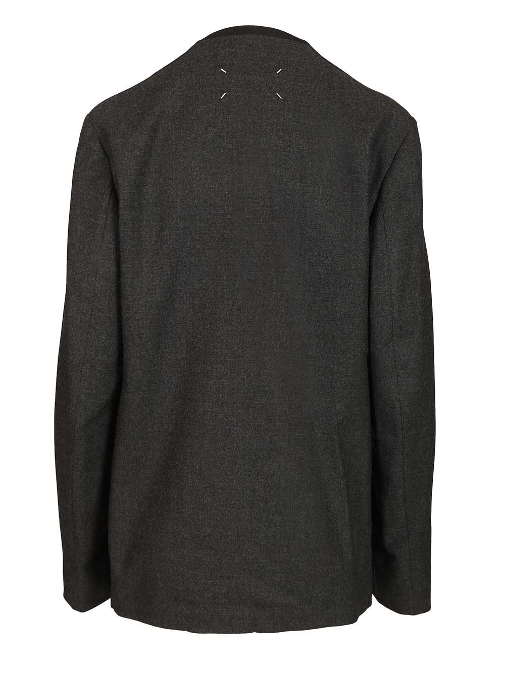 Maison Margiela Minimal Wool Jacket Jackets - Grey | 6da454d971368a7ed024acad5af675e90f54bd53