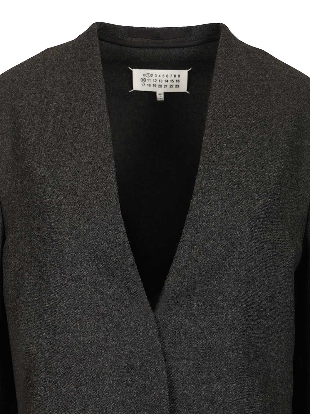 Maison Margiela Minimal Wool Jacket Jackets - Grey | 9a3523a34b082f0ad82ded98a0a79bb4a1cb4be9