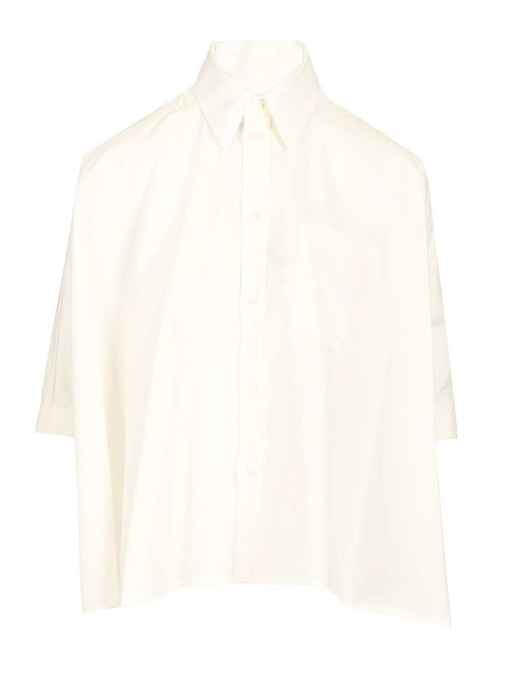 Mm6 Maison Margiela Cropped Shirt Shirts - White | bcd0246ce21f6c8b45be9b444072b8a8e98d19e9