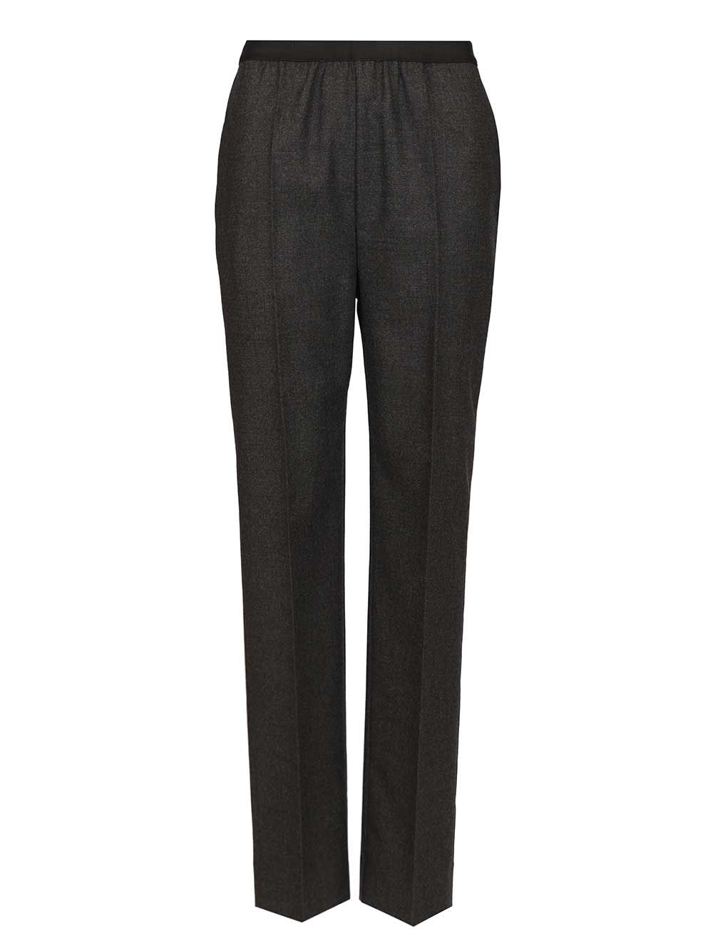 Maison Margiela Straight Wool Trousers - Grey | 15b3998a44b846c6330a812ea754fc1514fe2a8c