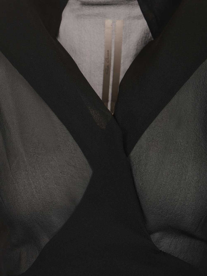 Rick Owens Wrap Short Sleeve Top Tops - Black | bcba39d6cc25d9febe7d13b1e824e14f06f52e49