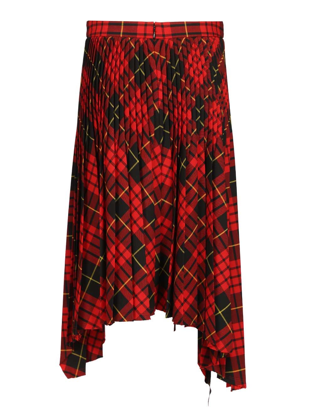 Mcqueen Macqueen Tartan Asymmetric Skirt Skirts - Red | aae5f7f75e09a0fff00c95e6d5444a2b74c5a8f3