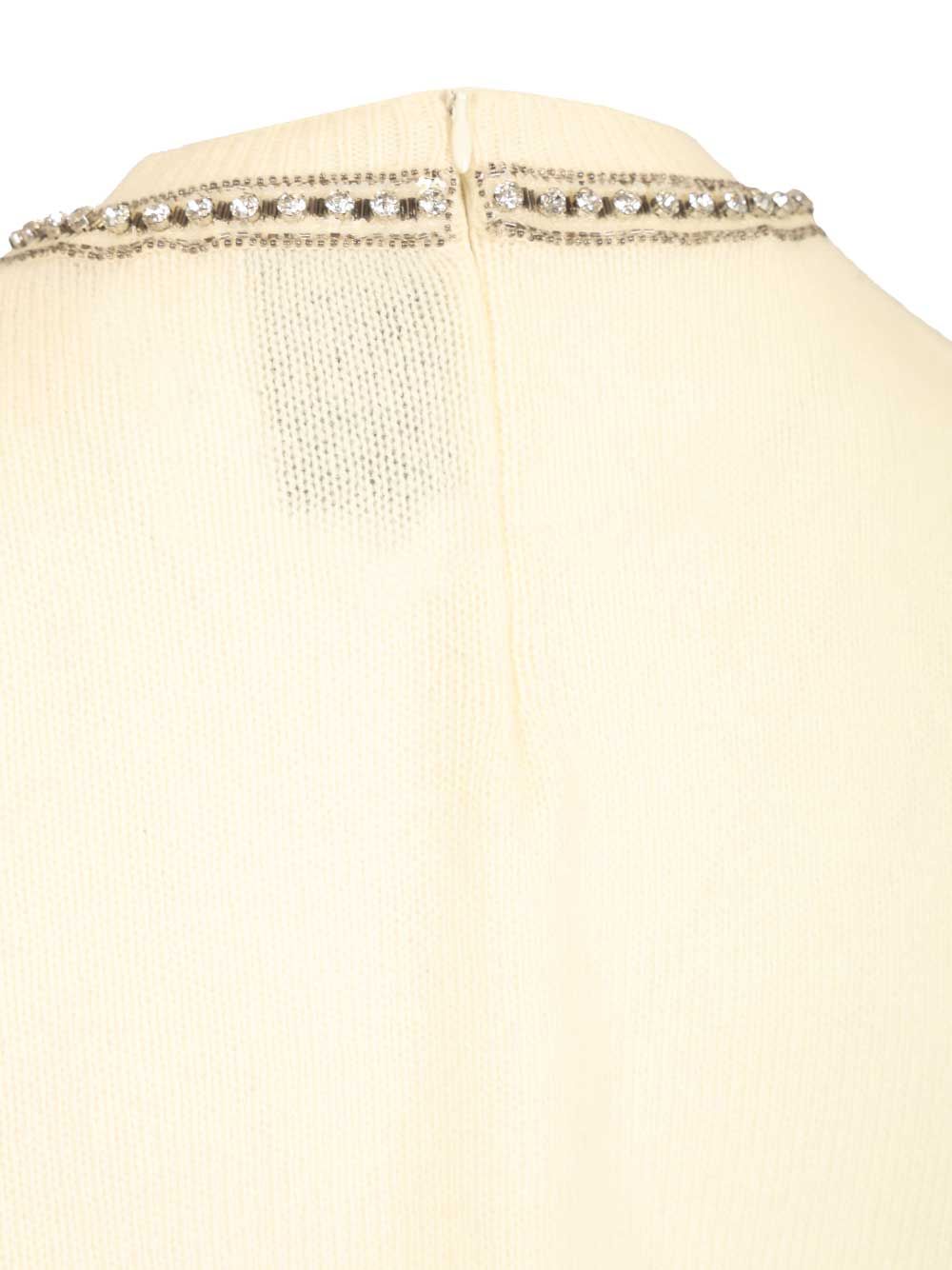 Valentino Garavani Virgin Wool Sweater With Embroidery Knitwear - White | 300a8aefa8dad51a26188ed16f97c7145ea5eecb