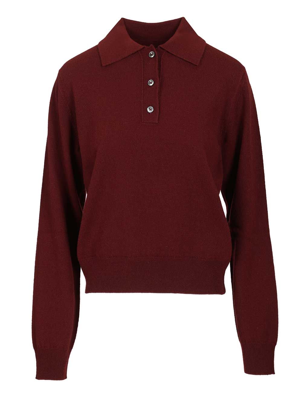 Maison Margiela Wool Polo shirt - Bordeaux | 69c205852e35335d0654b34f3b0f048657490f0f
