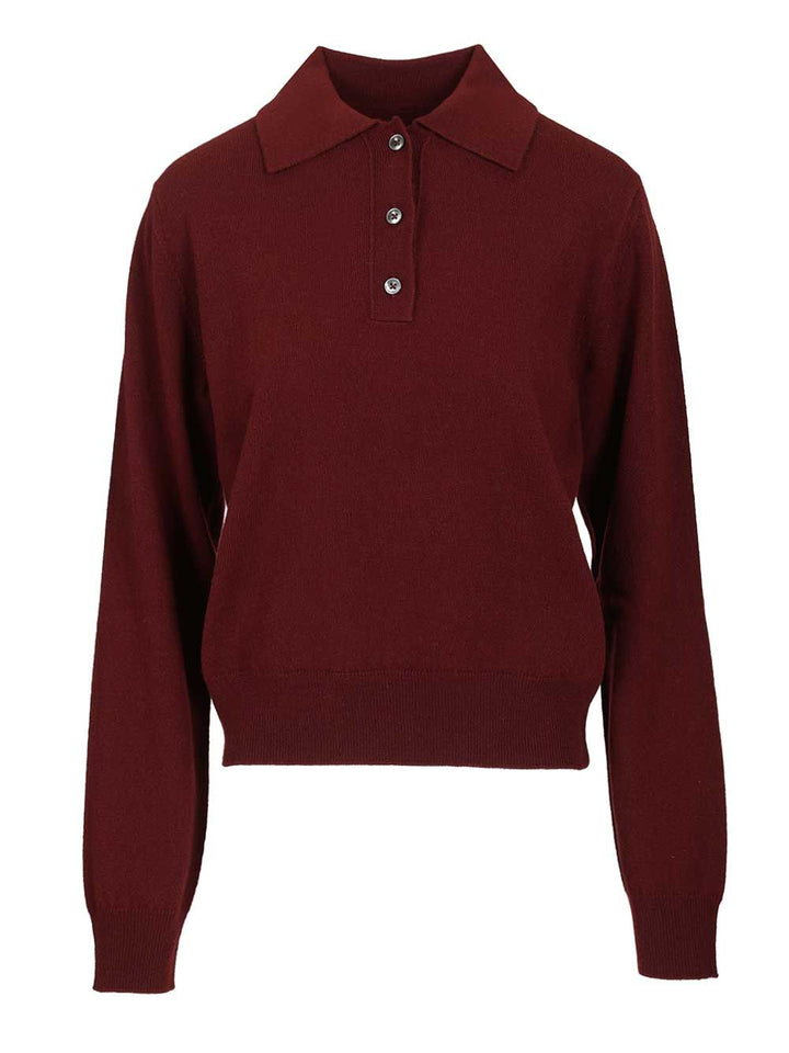 Maison Margiela Wool Polo shirt - Bordeaux | 69c205852e35335d0654b34f3b0f048657490f0f