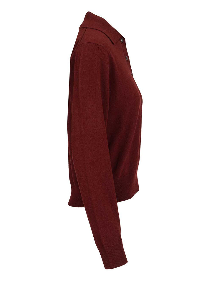 Maison Margiela Wool Polo shirt - Bordeaux | 2a181478f6fc9c791d974cd541a9f2f37666e299
