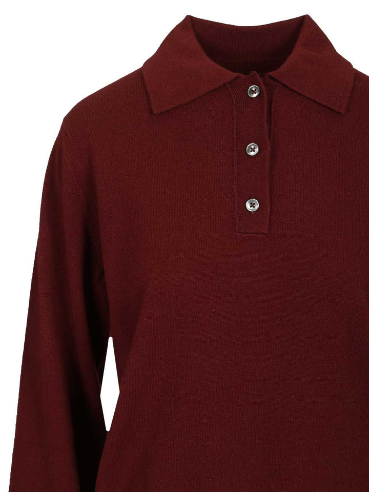Maison Margiela Wool Polo shirt - Bordeaux | d9da32823d2578d5c42926aa6b95e0aa589b841a