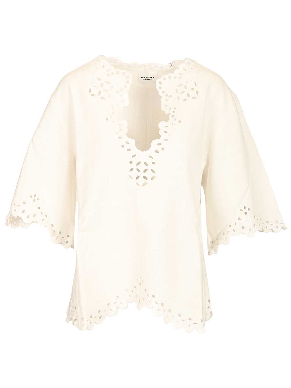 Marant Etoile Shana Top Tops - White | 161a69d647371de7d2f8d4b6bbd5fe5efe2bd5fb