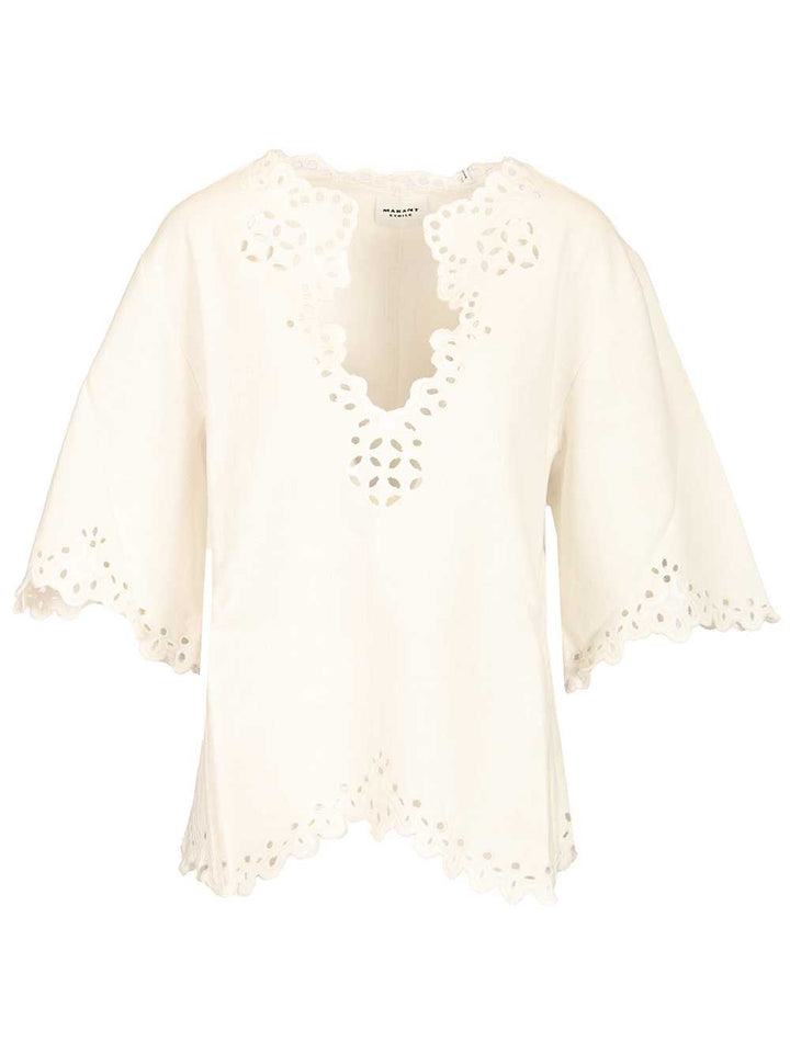 Marant Etoile Shana Top Tops - White | 161a69d647371de7d2f8d4b6bbd5fe5efe2bd5fb