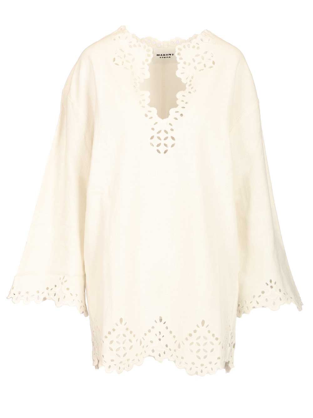 Marant Etoile Short Shérazade Dress Tops - White | fa078e0c0310c367d8f21290ca2e2d04bfbb2e4b