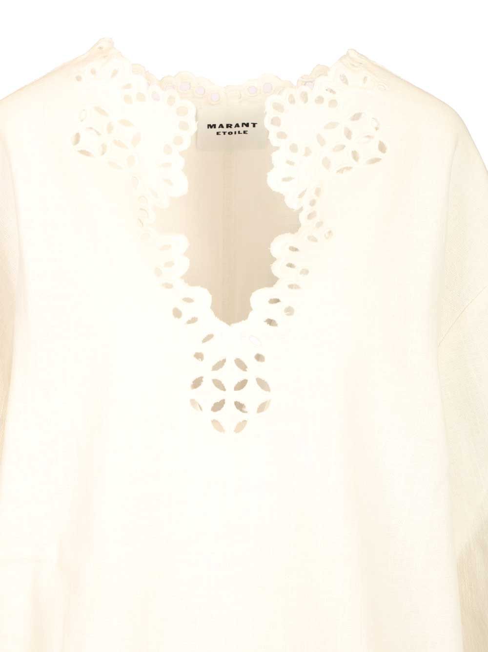 Marant Etoile Short Shérazade Dress Tops - White | a77cbf48eda5a63eff1e27bc06017eb9f71cac62