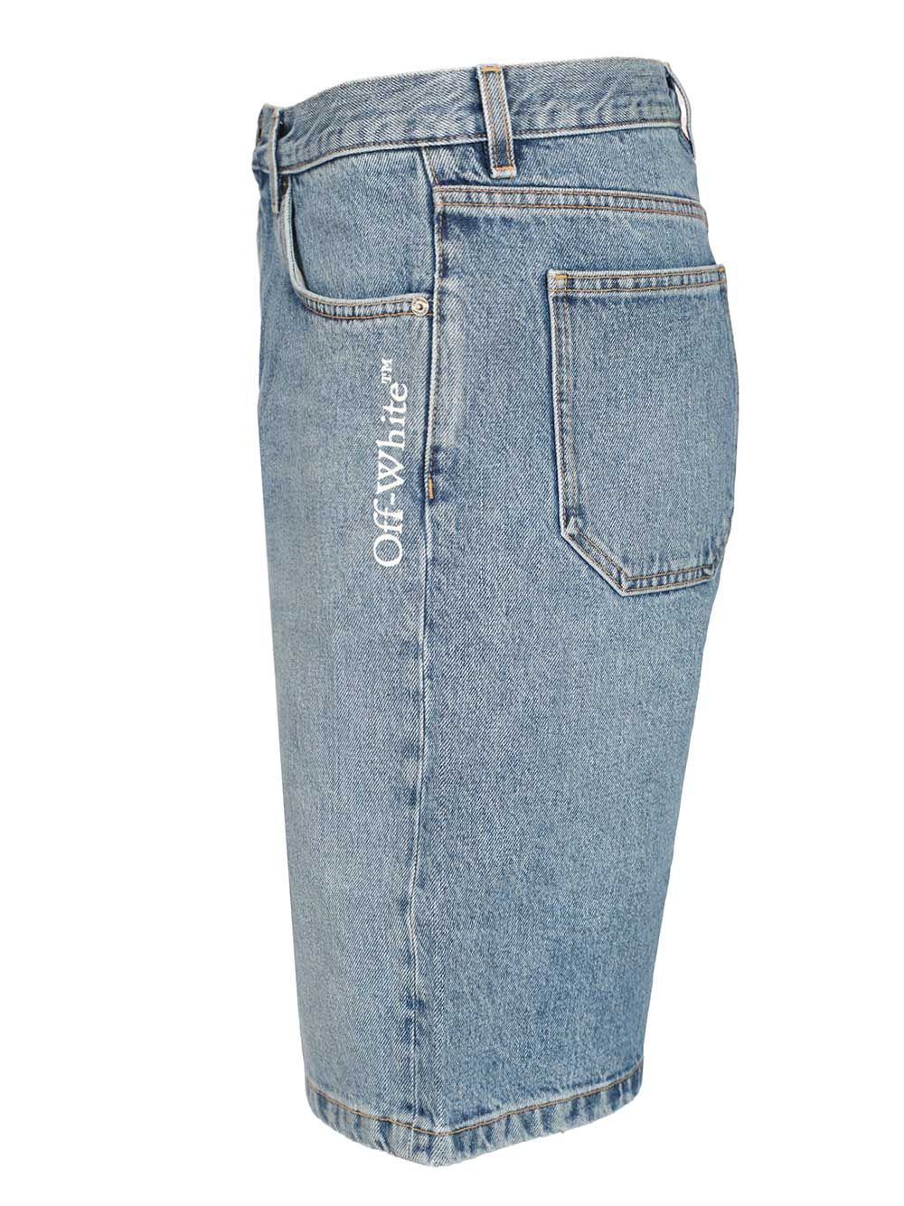 Off-White Half Arrow Denim Shorts Trousers - Light blue | 87a8c3d6d00652a385daa2414279cbd7f19c7f42