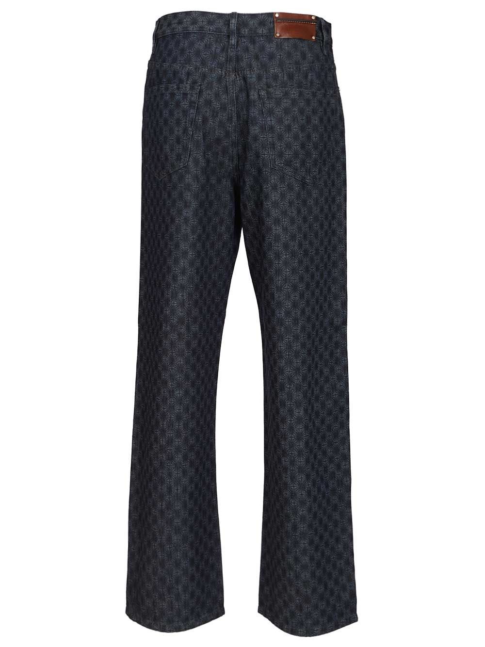 Dries Van Noten Floral Wide-Leg Jeans Trousers - Blue | 6b80a107d5759f82dc232a84a2b10fd7b25b4349
