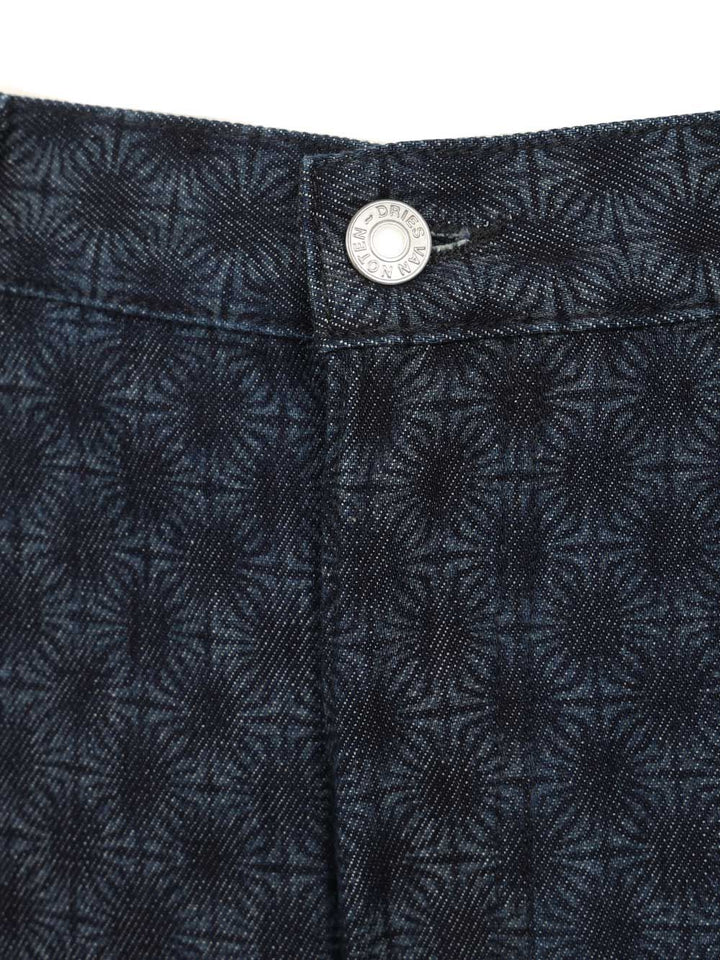 Dries Van Noten Floral Wide-Leg Jeans Trousers - Blue | 3edccfbaa8d0160405091a4838853fb8e6037f6f