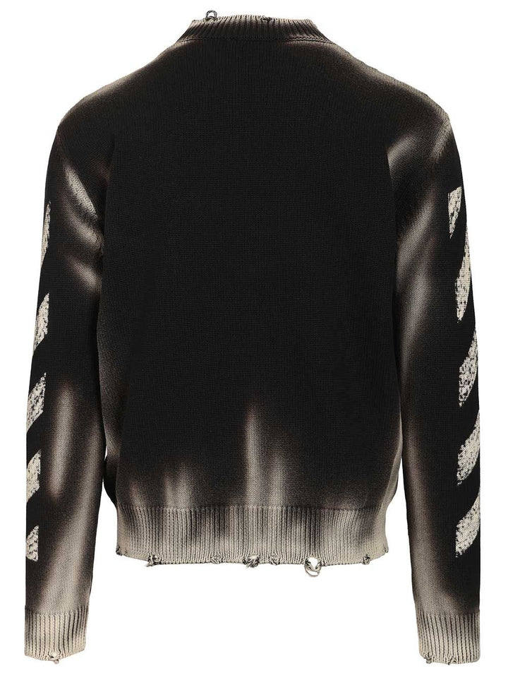 Off-White Diag Arr Corrosion Knitwear - Black | fb43387b9a0ad1d2d03d2f59ec355c3b4eb1d40d