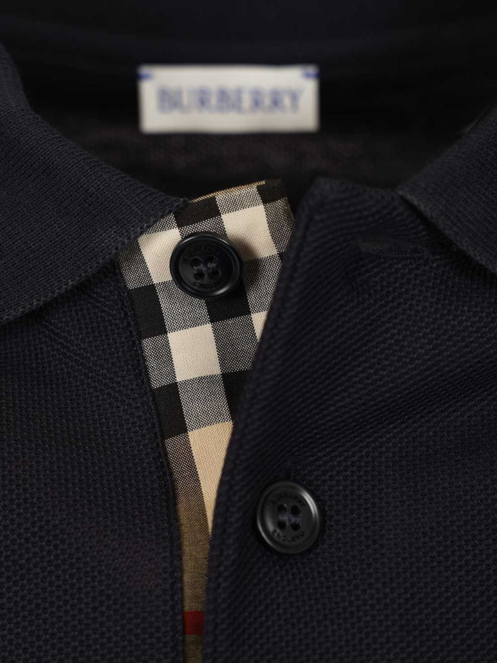 Burberry Slim Fit Cotton Polo Shirt T-Shirt - Blue | 02b03e052f5942ebe0b66a21773849374573db57
