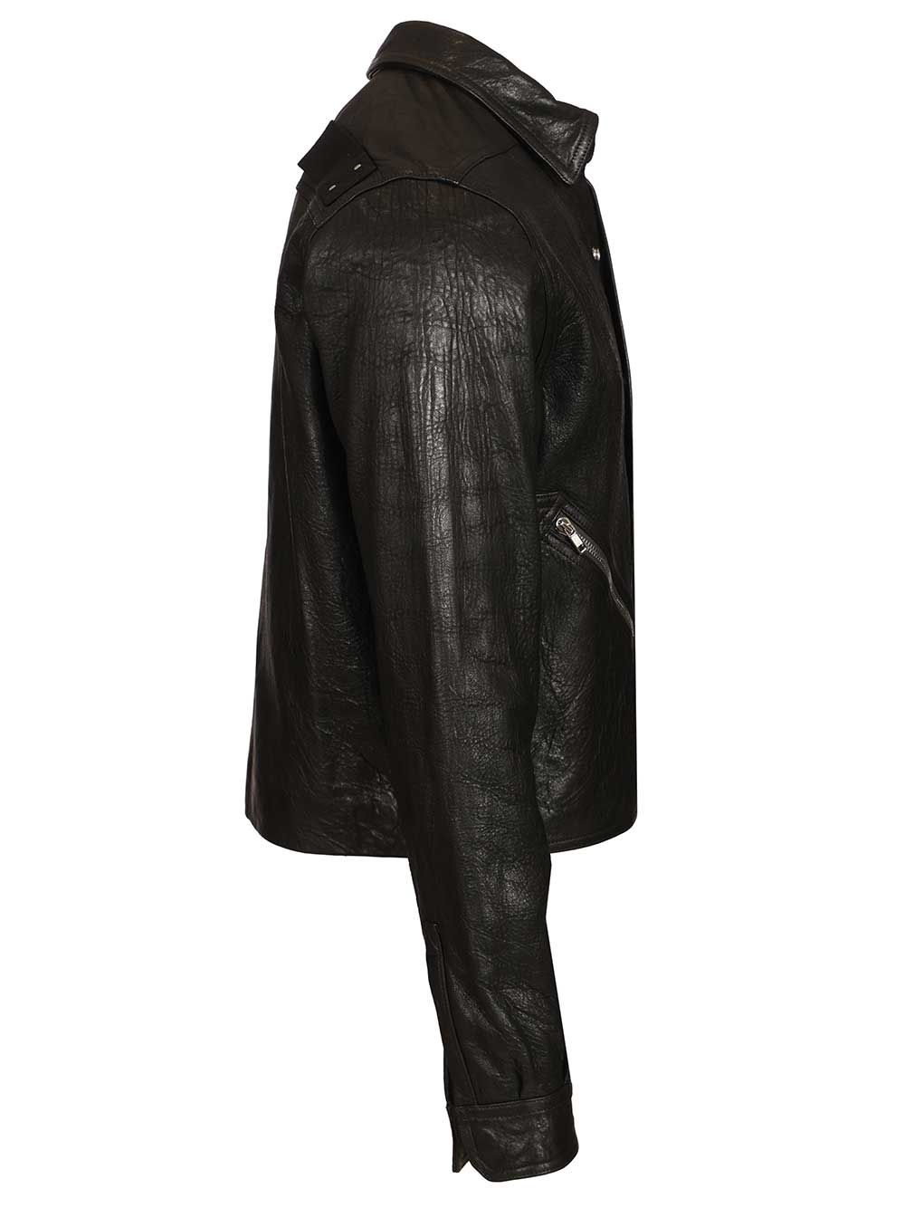 Rick Owens Tour Alice Shirt In Leather Jackets - Black | 4c4ac42d2971e892d39af61c6f3c8b7cb92c891e