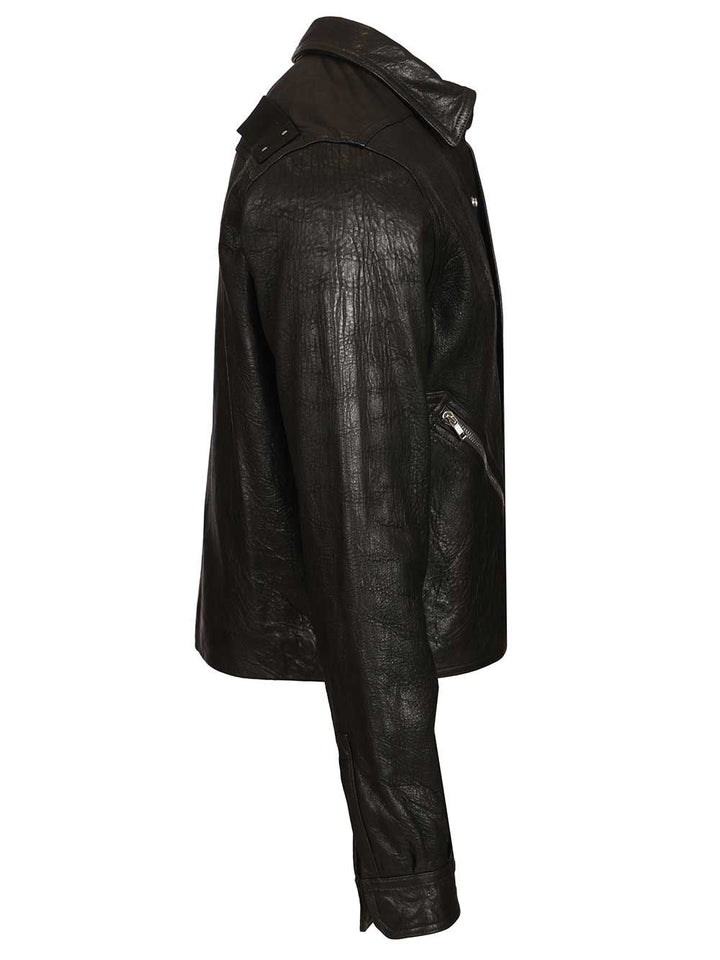 Rick Owens Tour Alice Shirt In Leather Jackets - Black | 4c4ac42d2971e892d39af61c6f3c8b7cb92c891e